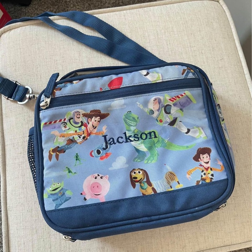 Pottery Barn Toy Story Lunch Box with name Jackson